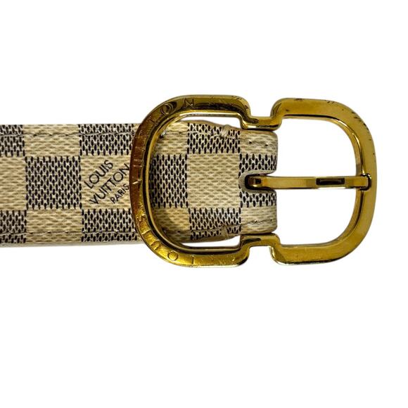 Louis Vuitton Damier Azur Mini Belt Gold Hardware S/M 30-32 Rare main image 5